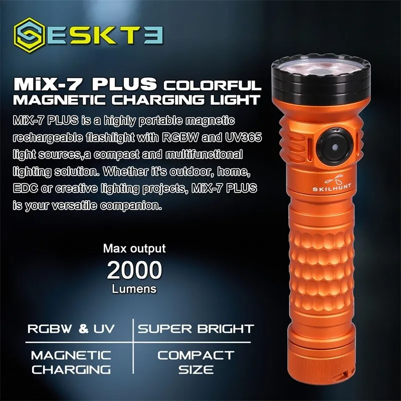 MiX-7 Gen 2 Plus Multi-color 18650 Magnetic Charging LED